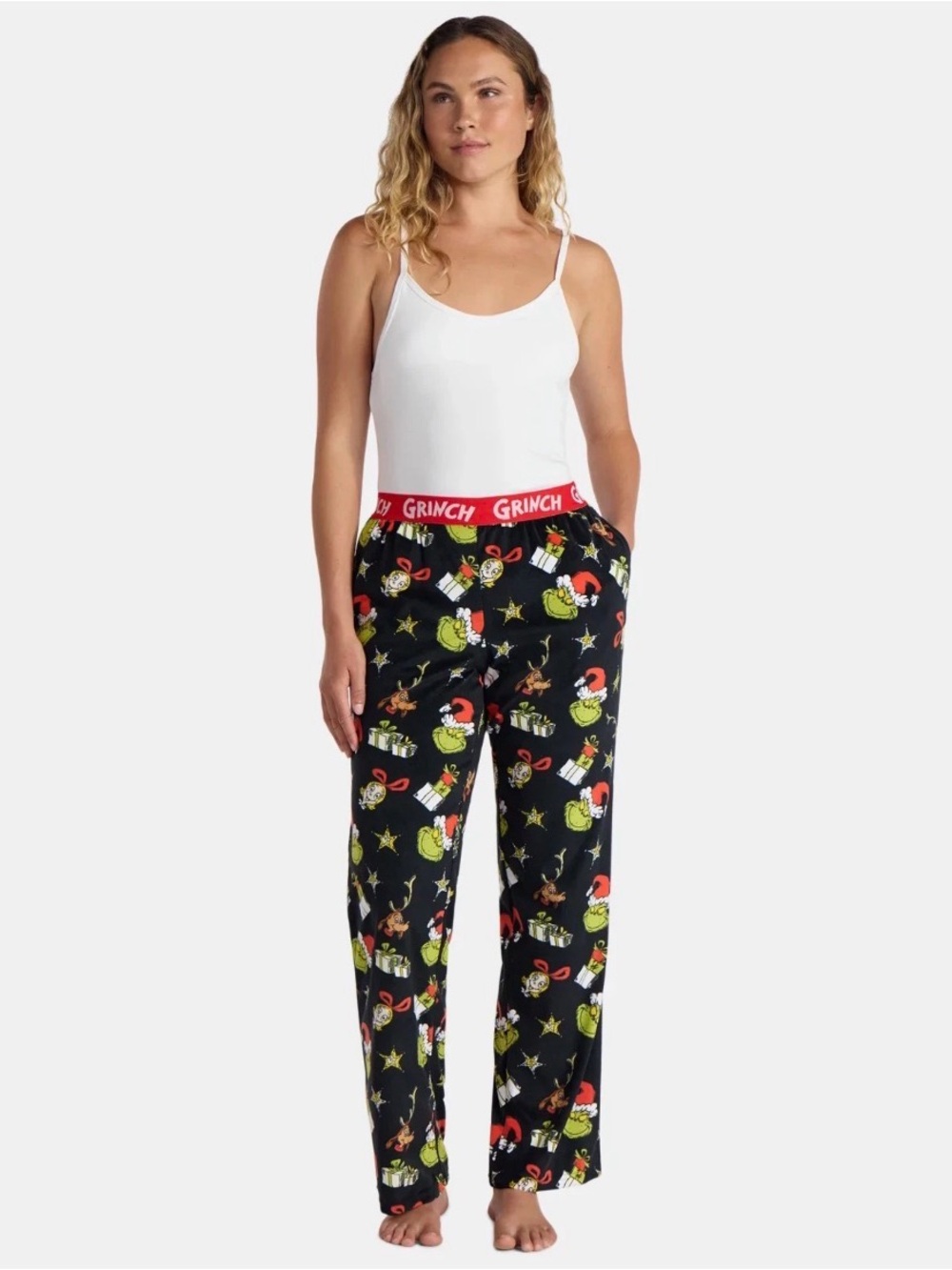 Dr. Seuss The Grinch Print NIP Velour Sleep Pants 2X Cozy Elastic Waist Pockets